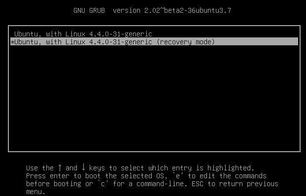 Ubuntu 16.04破解密码及用户管理