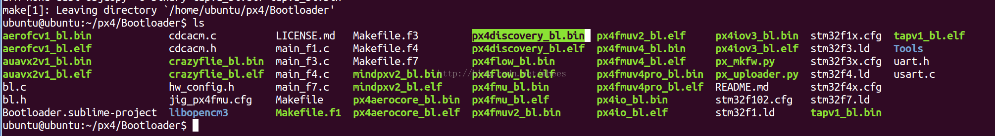 Ubuntu 14.04 LTS编译PX4飞控的Bootloader