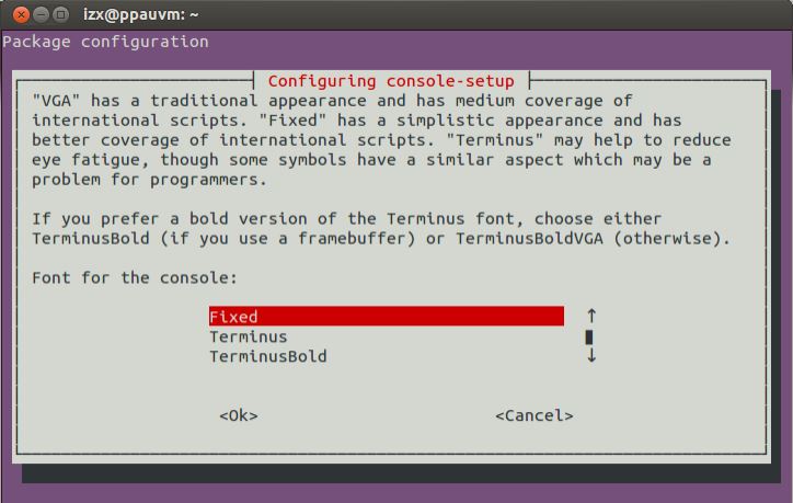 更改Ubuntu tty下字体方法