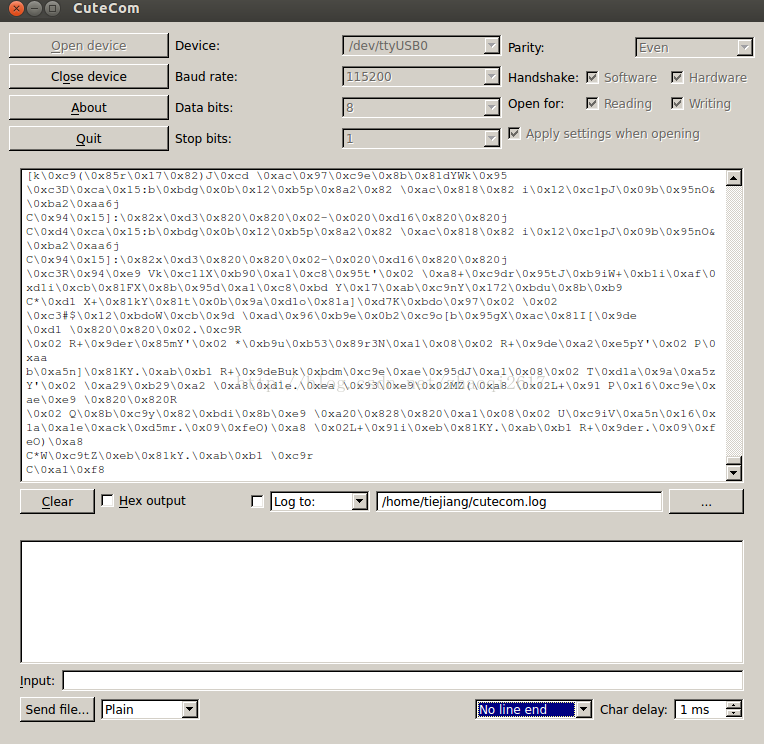 Ubuntu下cutecom图像界面串口调试工具使用详细