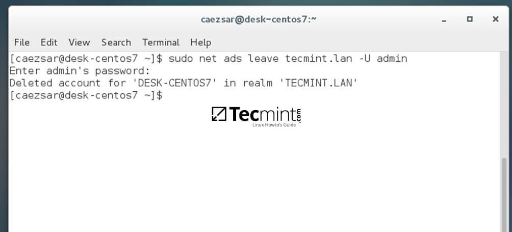 将CentOS 7桌面系统加入到Samba4 AD域环境中