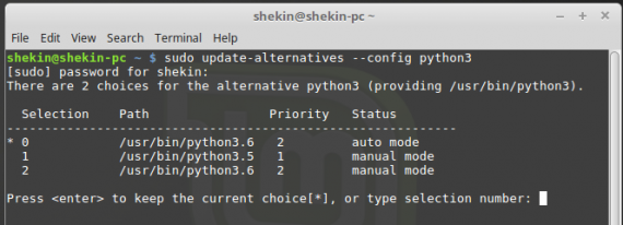 Linux上如何安装并切换最新版本的Python 3.6