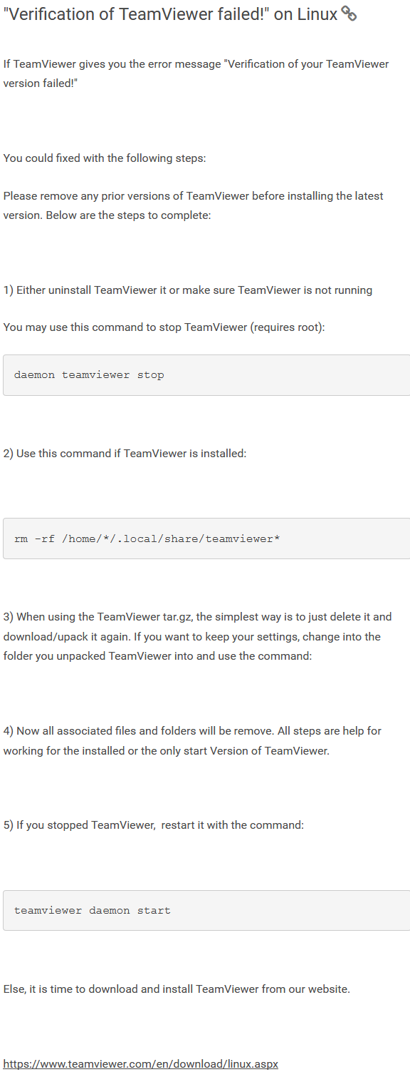 TeamViewer 12在Linux环境下启动报检查版本错误的解决办法