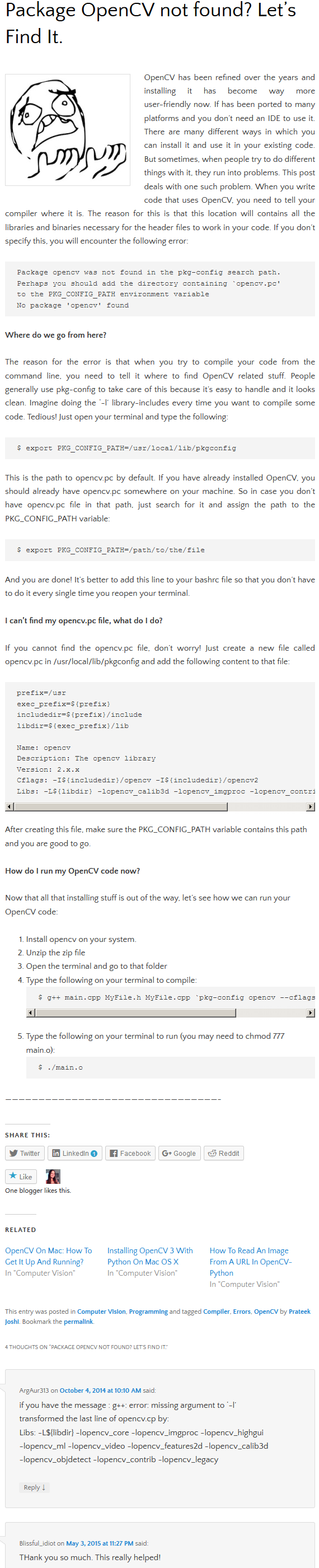 opencv-package 'eigen3' not found的解决