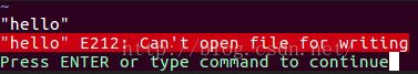 用vi新建文件保存文件时提示E212: Can't open file for writing