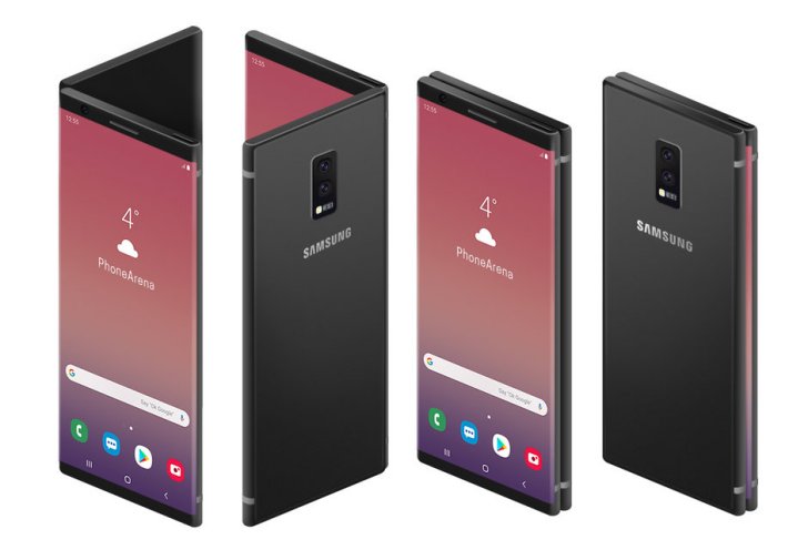 三星Galaxy F折叠屏手机渲染图：像两台Note9