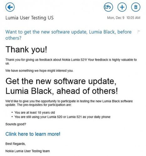 诺基亚邀用户参加Lumia Black更新Beta测试
