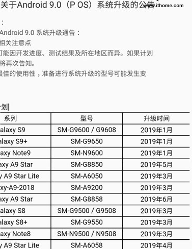 三星更改公告：国行Galaxy S9/S9+、Note9将于1月更新One UI正式版