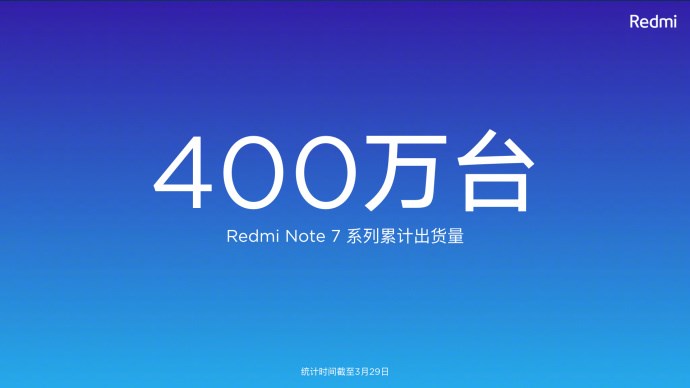 Redmi Note 7系列出货超400万台